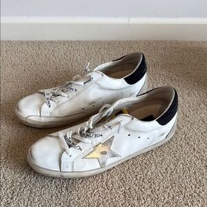 Golden Goose | Shoes | Golden Goose Superstar Sneakers 07338  Whitesilverblack Sz 39 Euc Orig Box | Poshmark